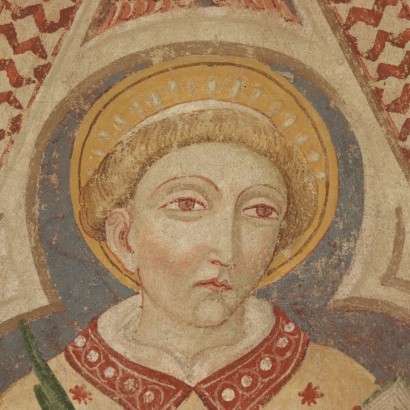 Fake Part of Fresco Depicting a Saint Mixed Technique 20th Century