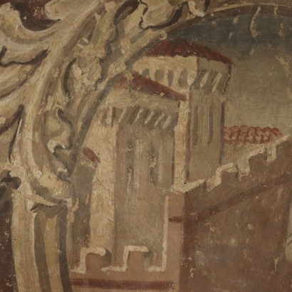 Fake Part of Fresco with St. George and the Dragon 20th Century