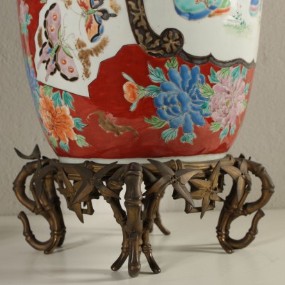 Pair of Porcelain Imari Vases Made in Japan Late 1800s