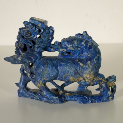 Dragon Sculpture Made of Lapis Lazuli China 1970s