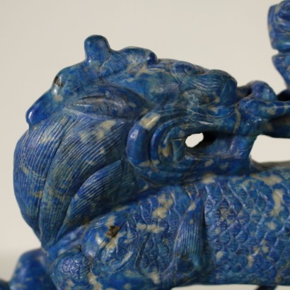 Dragon Sculpture Made of Lapis Lazuli China 1970s