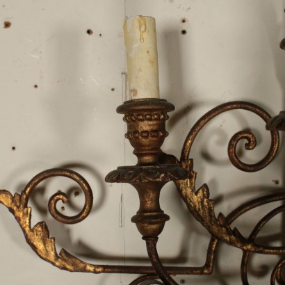 Wall Sconce Treated Sheet Carvings Italy Early 1900s