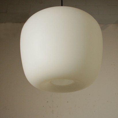 Stilnovo Ceiling Lamp Opaline Glass Vintage Italy 1960s