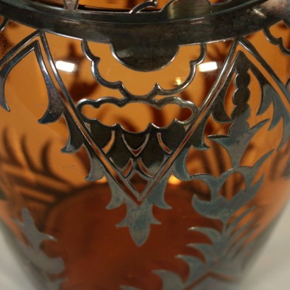 Vase Art Déco Verre Argent Fabriqué en Italie Années 30-40