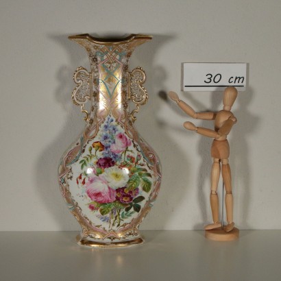 Liberty Porcelain Vase Gold and Polychrome Ornaments Early 1900s