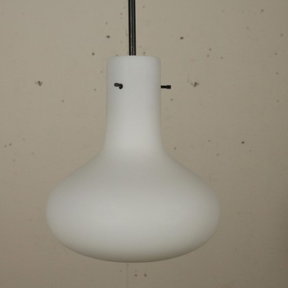 Ceiling Lamp Opaline Glass Brass Vintage Italy 1960s