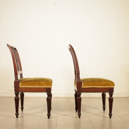 Pair of Neoclassical Walnut Chairs Italy Last Quarter of 1700s