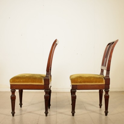 Pair of Neoclassical Walnut Chairs Italy Last Quarter of 1700s