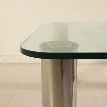 Petite Table Marco Zanuso Acier Verre Zanotta Italie Années 60-70