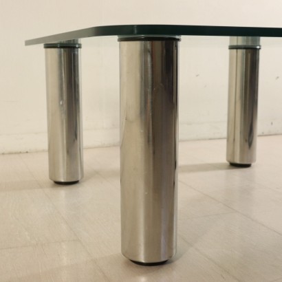Coffee Table by Marco Zanuso Steel Glass Vintage Italy 1960s-1970s