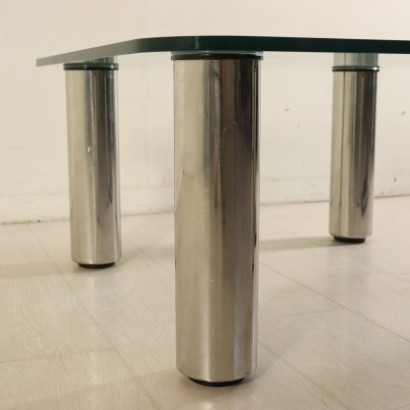 Petite Table Marco Zanuso Acier Verre Zanotta Italie Années 60-70