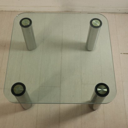 Petite Table Marco Zanuso Acier Verre Zanotta Italie Années 60-70