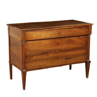 Empire Walnut Chest of Drawers Italy Early 1800s