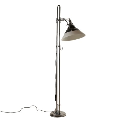 Floor Lamp Chromed Metal Aluminium Vintage Italy 1970s-1980s