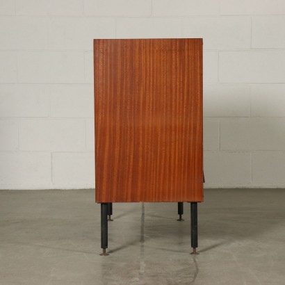 Cabinet Mahogany Veneer Metal Brass Vintage Italy 1960s