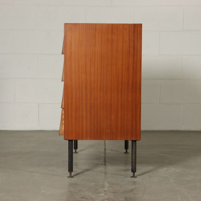 Cabinet Mahogany Veneer Metal Brass Vintage Italy 1960s