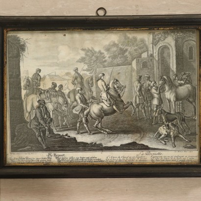 Set of eight Etchings Horse Training 18th Century