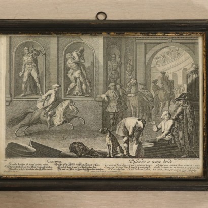 Set of eight Etchings Horse Training 18th Century