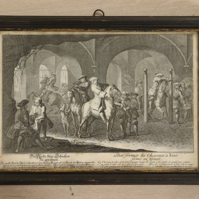 Set of eight Etchings Horse Training 18th Century