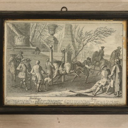 Set of eight Etchings Horse Training 18th Century