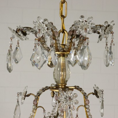 Chandelier 8 Arms Crystal Pendants Italy Early 20th Century
