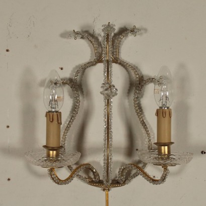 Pair of Sconces Two Lights Manufactured in Italy Mid 1900s