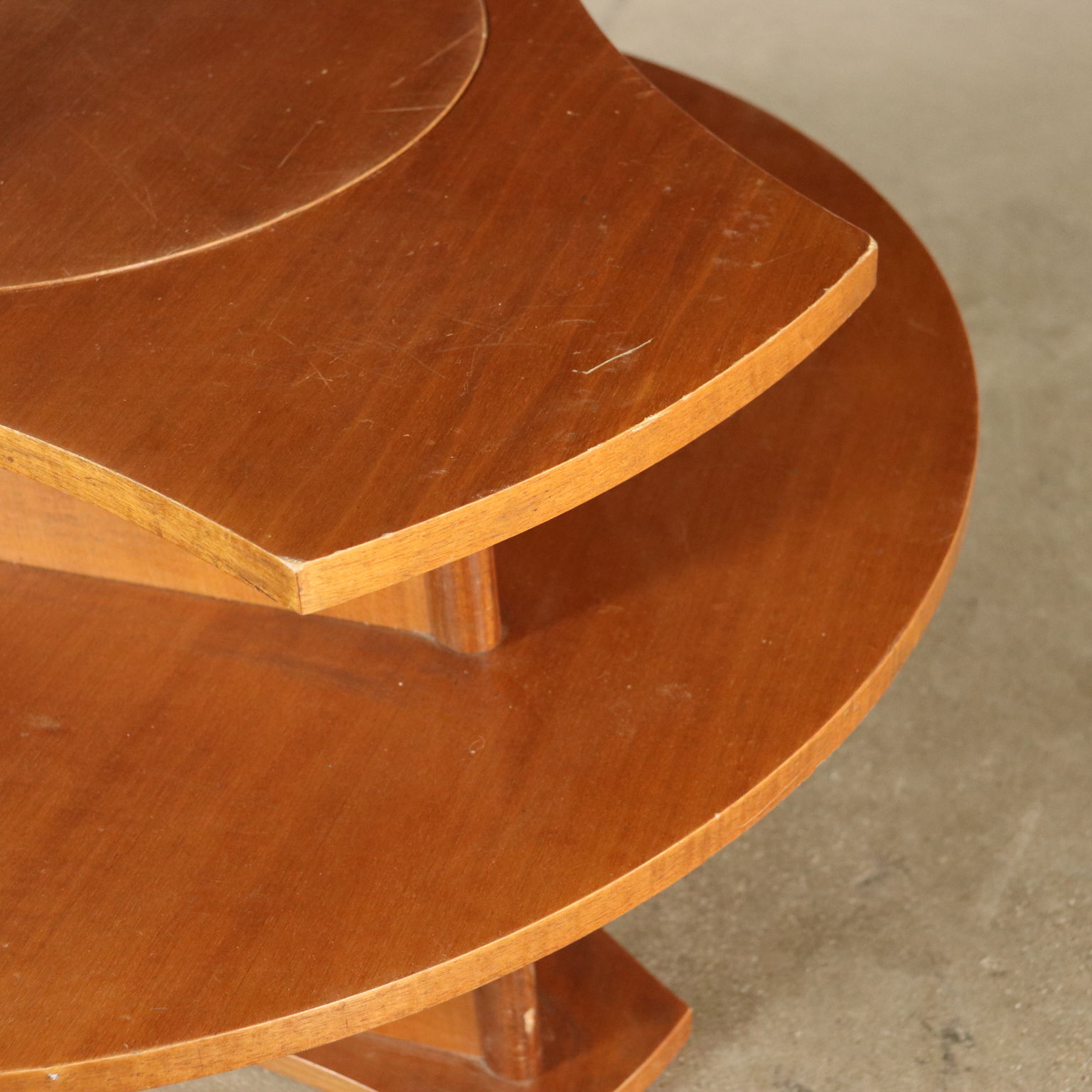 Coffee Table With Wine Rack Walnut Veneer Vintage Italy