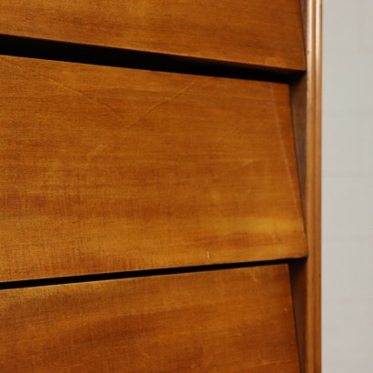 Chest of Drawers Mahogany Veneer Brass Vintage Italy 1950s