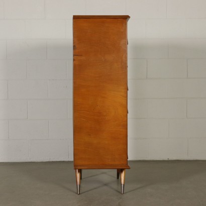 Chest of Drawers Mahogany Veneer Brass Vintage Italy 1950s