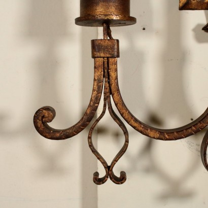 Sconce Gilded Iron Manufactured in Italy First Half of 1900s