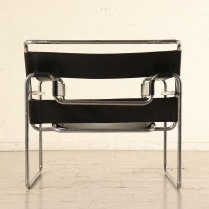 Fauteuil Marcel Breur Métal chromé Cuir Vintage Italie Années 60-70