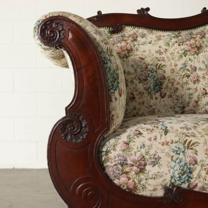 Louis Philippe Sofa Carved Mahogany Italy Mid 19th Century