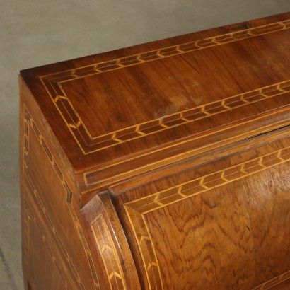Revival Chest of Drawers with Drop Leaf Maple Walnut Italy Early 1900s