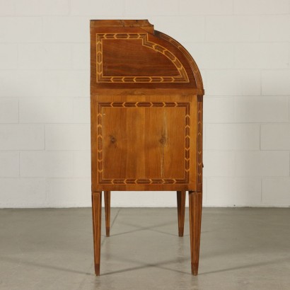 Commode Scriban à deux Tiroirs Erable Noyer Italie Premier '900