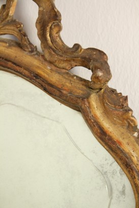 Antiquitäten, Spiegel, Spiegel, 18. Jh.-Spieglein, Spieglein die 800, Intaliato Holz, vergoldetem Holz