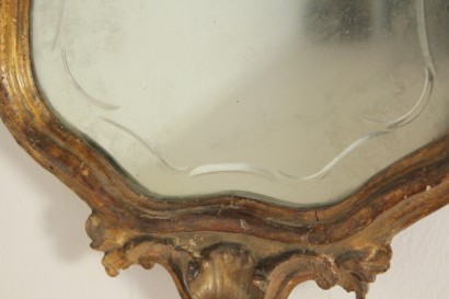 Antiquitäten, Spiegel, Spiegel, 18. Jh.-Spieglein, Spieglein die 800, Intaliato Holz, vergoldetem Holz