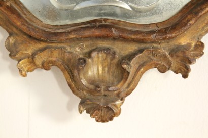 Antiquitäten, Spiegel, Spiegel, 18. Jh.-Spieglein, Spieglein die 800, Intaliato Holz, vergoldetem Holz