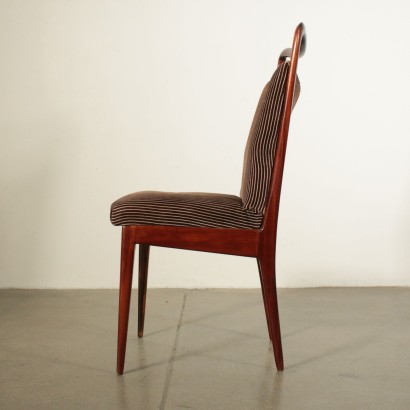 Set of Chairs for Isa Mahogany Velvet Vintage Italy 1950s