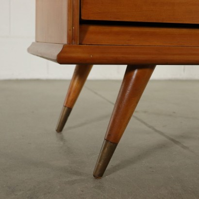 Chest of Drawers Mahogany Veneer Brass Vintage Italy 1950s