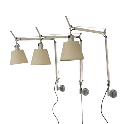 Set of 3 Wall Lamps Designed for Artemide Vintage Italy 1980s-1990s