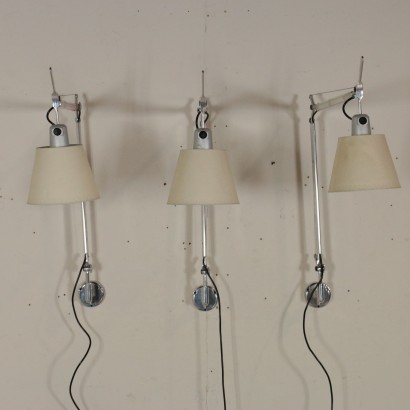 Set of 3 Wall Lamps Designed for Artemide Vintage Italy 1980s-1990s