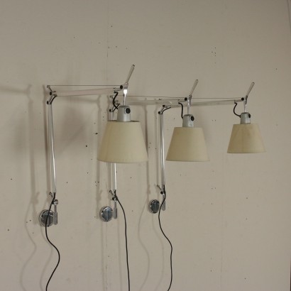 Set of 3 Wall Lamps Designed for Artemide Vintage Italy 1980s-1990s