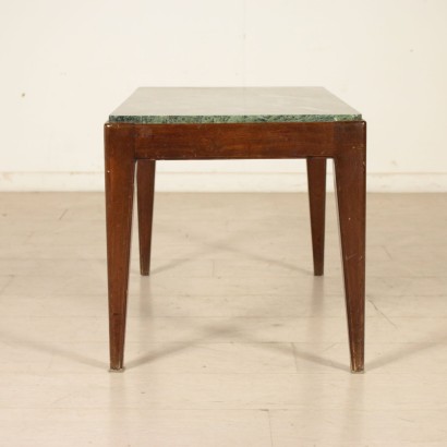 Coffee Table Stained Beech Marble Top Vintage Italy 1950s