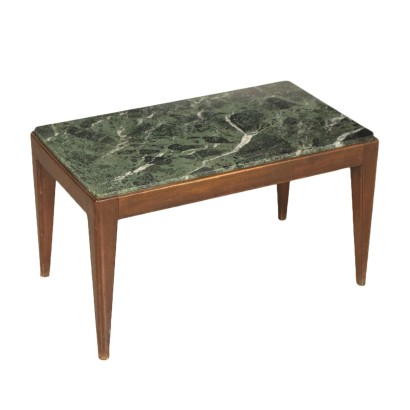 Coffee Table Stained Beech Marble Top Vintage Italy 1950s