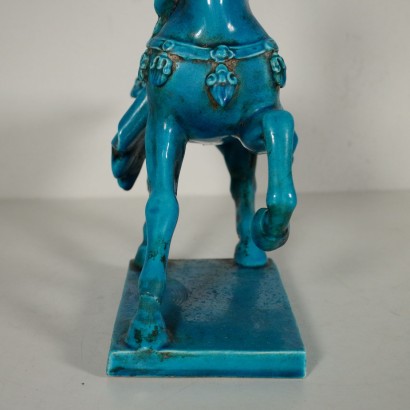 Ceramic Blue Horse Manufactured in France Second Half of 1900s