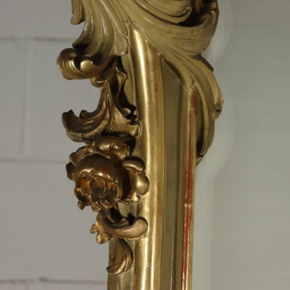 Revival Wall Mirror Gilded Lacquered Wood Italy First Half of 1900s