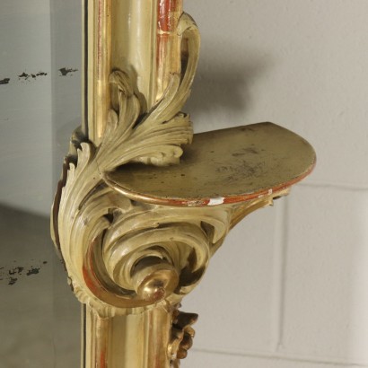 Revival Wall Mirror Gilded Lacquered Wood Italy First Half of 1900s