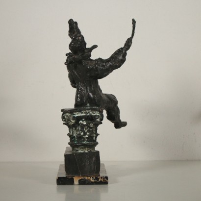 Jester with Palette and Brush Bronze Sculpture 20th Century