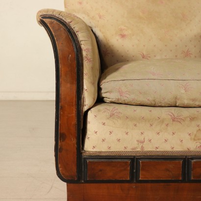 Pair of Walnut Decò Armchairs Italy Early 20th Century