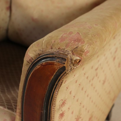 Pair of Walnut Decò Armchairs Italy Early 20th Century